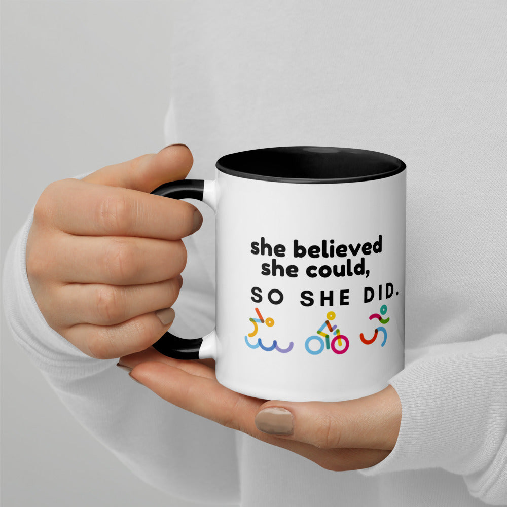 She Believed She Could So She Did Mug with Color Inside