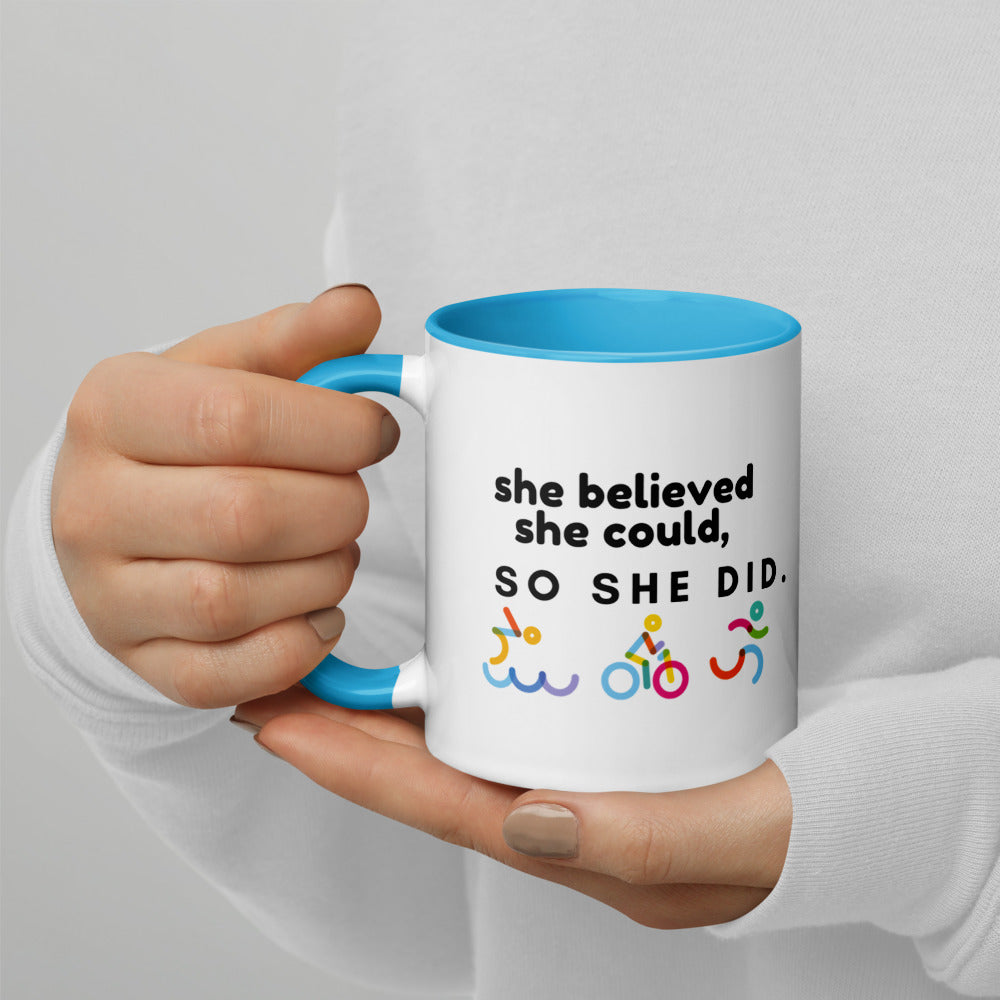 She Believed She Could So She Did Mug with Color Inside
