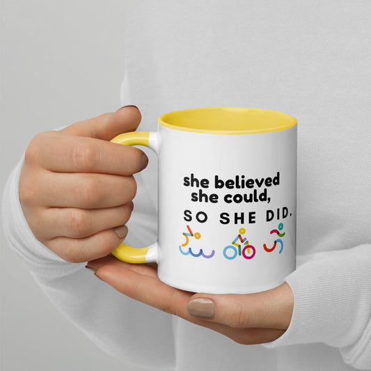 She Believed She Could So She Did Mug with Color Inside